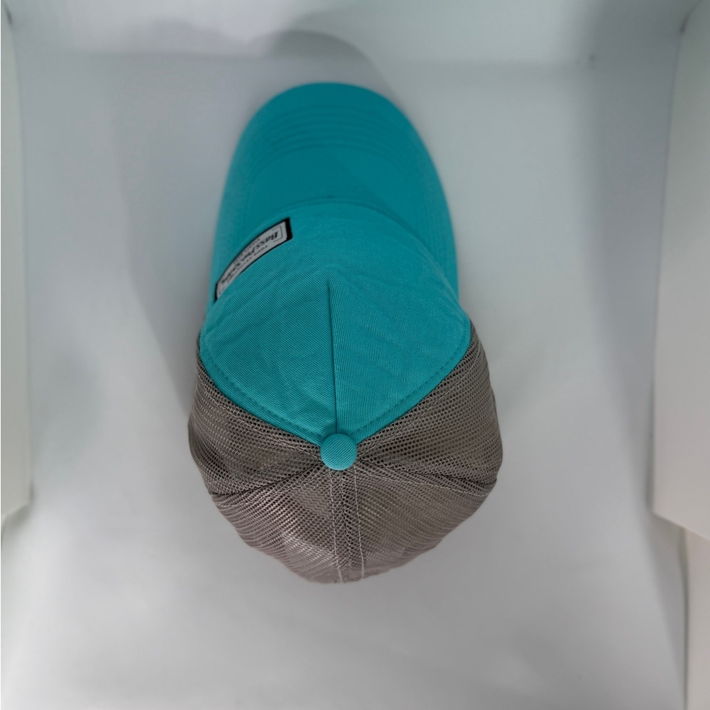 Bass Pro Shops Mesh Trucker Cap Light Cobalt Blue with Gray Mesh Back - Picture 3 of 6